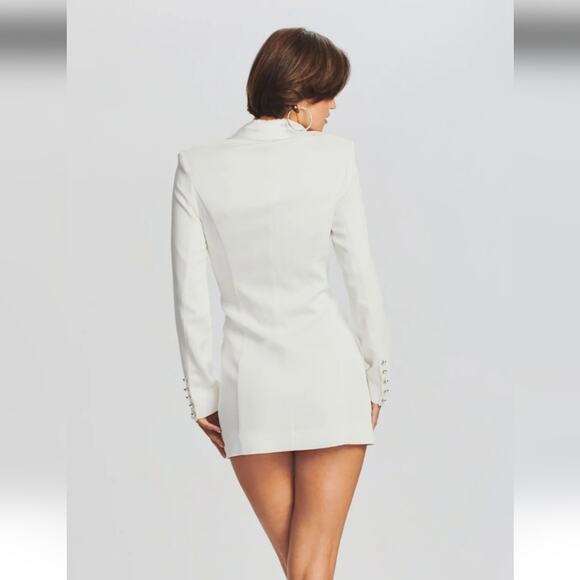 Retrofete Ilaria Blazer Dress White Size Large Bridal Wedding NWT Double Breast - Picture 2 of 15